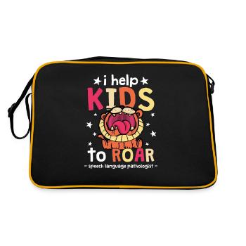 I Help Kids To ROAR, Speech Therapist - Retro Bag - black/gold - Back