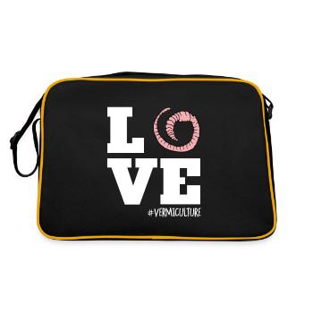 Love Vermiculture, éleveur de vers Lombricompost - Sac Retro - noir/or - Dos