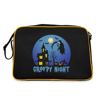 Sensenmann Gruseliger Nachtengel des Todes Hallowe - Retro Tasche - Schwarz/Gold - Hinten
