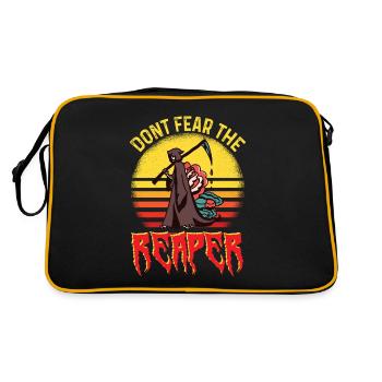 Halloween Party Sensenmann Sense Todesengel des To - Retro Tasche - Schwarz/Gold - Hinten