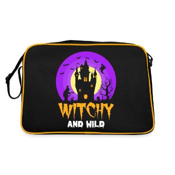 Witchy Halloween Party Witch Scary House Ghost - Retro Bag - black/gold - Back