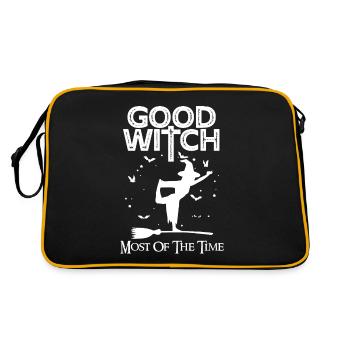 Hexenhafter Halloween-Party-Albtraum Fröhliche Hal - Retro Tasche - Schwarz/Gold - Hinten