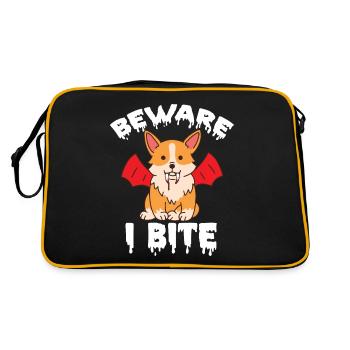 Halloween Corgi Vampire Costume Morsures Crocs - Sac Retro - noir/or - Dos