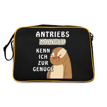 FAULTIER ANTRIEBS MANGEL - Retro Tasche - Schwarz/Gold - Hinten