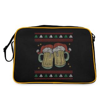 Wheat beer wheat beer with Christmas hat outfit - Retro Bag - black/gold - Back