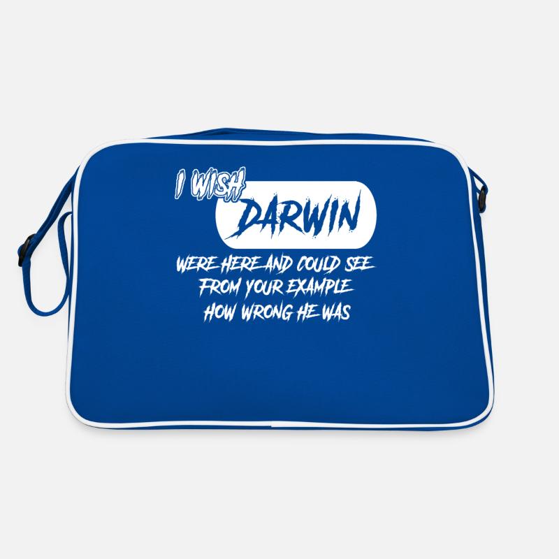 Sarkasmus Darwinismus Spruch mit Ironie Retro Tasche