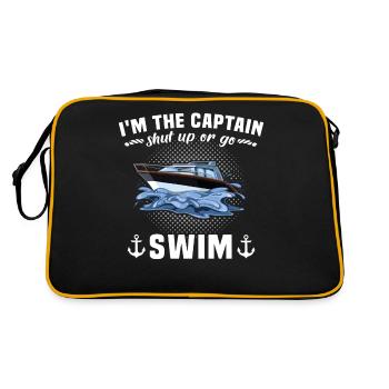 Captain Boat Sayings Boat Owner - Retro Bag - black/gold - Back