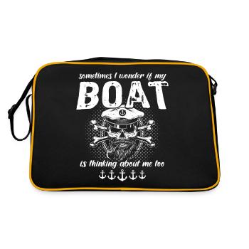 Captain Boat Sayings Boat Owner - Retro Bag - black/gold - Back