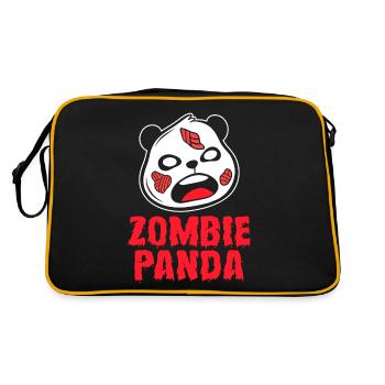 Panda cute animals bamboo pandas - Retro Bag - black/gold - Back