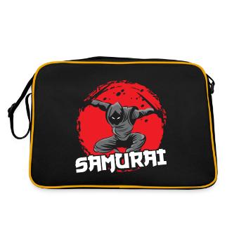 Samurai Asian Warrior Ninja Bloodstain Japan - Retro Bag - black/gold - Back