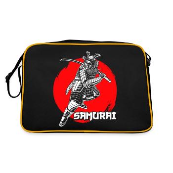 Samurai Japanese Bloodstain Katana Sword Asian W - Retro Bag - black/gold - Back