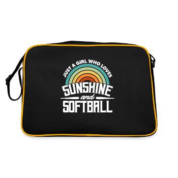 Softball Girl Spieler Baseball Pitcher Geschenk - Retro Tasche - Schwarz/Gold - Hinten