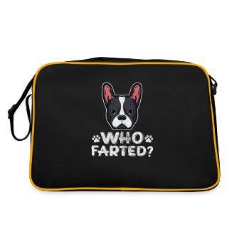 Boston Terrier - Retro Tasche - Schwarz/Gold - Hinten