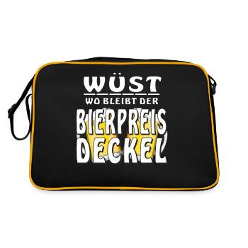 WÜST WO BLEIBT DER BIERPREIS DECKEL - Retro Tasche - Schwarz/Gold - Hinten