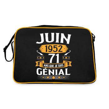 Juin 1952 71 Ans Que Je Suis Génial Anniversaire - Sac Retro - noir/or - Dos