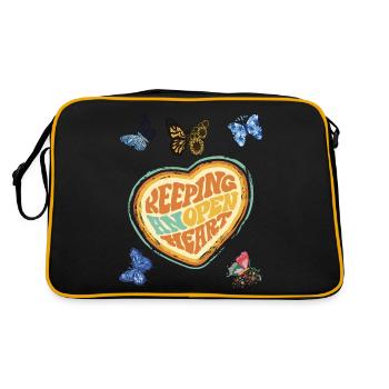 Heart For Butterflies Motivation Butterfly Dicton - Sac Retro - noir/or - Dos