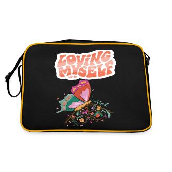 Aimer le papillon Motivation Dicton avec Butterfl - Sac Retro - noir/or - Dos