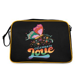 Citation de motivation Love Butterfly avec des papillons - Sac Retro - noir/or - Dos
