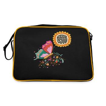 Citation de motivation du papillon tournesol avec du beurre - Sac Retro - noir/or - Dos