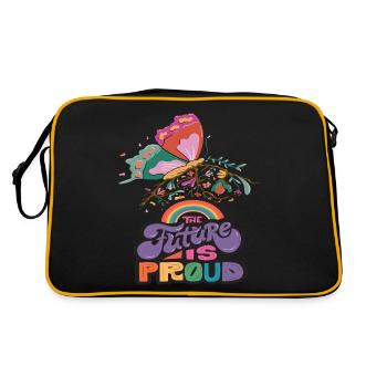Citation de motivation de papillon arc-en-ciel avec Butterfl - Sac Retro - noir/or - Dos