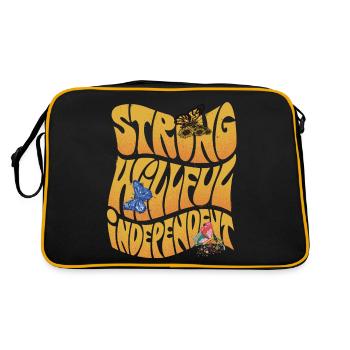 Dicton de motivation avec papillon et beurre mignon - Sac Retro - noir/or - Dos
