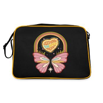 Rétro Butterfly Motivation Dicton avec des fesses mignonnes - Sac Retro - noir/or - Dos