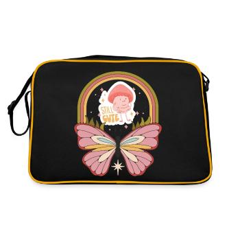 Mignon papillon Motivation Dicton avec Cute Butte - Sac Retro - noir/or - Dos