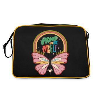 Papillon fier dicton motivant avec des fesses mignonnes - Sac Retro - noir/or - Dos