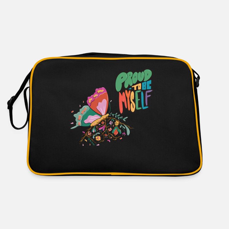 Papillons moi-même Dicton de motivation avec Cute B Sac Retro