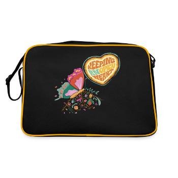 Papillon à cœur ouvert Dicton de motivation avec fesses - Sac Retro - noir/or - Dos