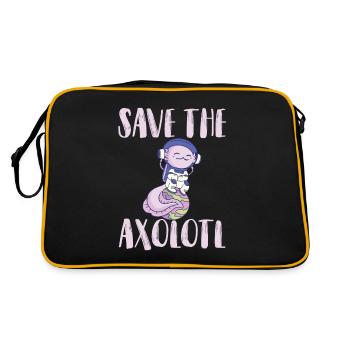 Axolotl Space Earth Solar System Spaceship - Sac Retro - noir/or - Dos