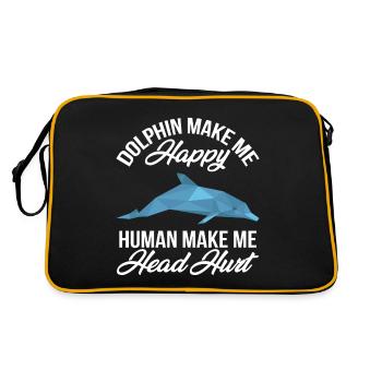 Dolphin Luck Baleine Dauphins Monde sous-marin Océan - Sac Retro - noir/or - Dos