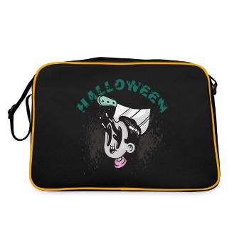 Gruseliges Halloween-Party-Albtraum-Horror-Hallowe - Retro Tasche - Schwarz/Gold - Hinten