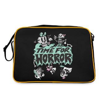 Time For Horror Undead Skeleton Halloween Party - Retro Tasche - Schwarz/Gold - Hinten