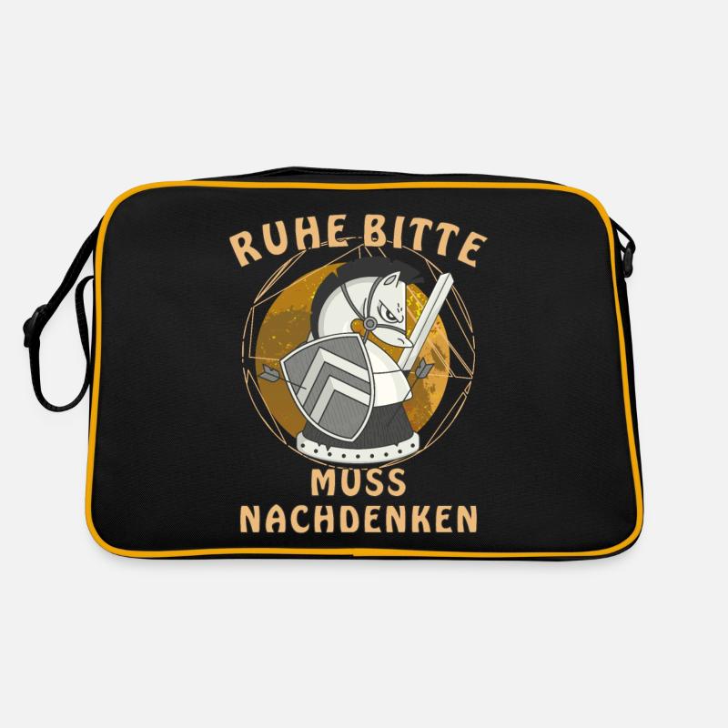 SCHACH RUHE BITTE MUSS NACHDENKEN Retro Tasche