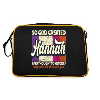 Name Hannah Birthday Gift - Retro Bag - black/gold - Back