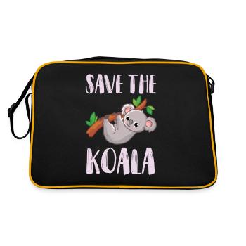 Koala Retro Kletterer Koalas Tier Australien Niedl - Retro Tasche - Schwarz/Gold - Hinten