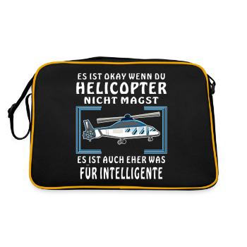 ES IST OKAY WENN DU HELICOPTER NICHT MAGST - Retro Tasche - Schwarz/Gold - Hinten