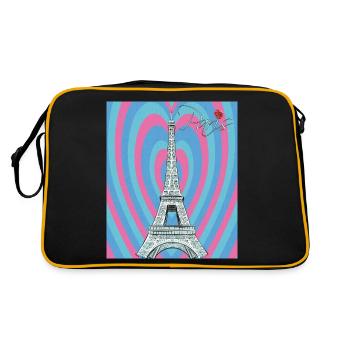 Eiffel Tower-Retro Heart-Paris-Roses-French Lie - Retro Bag - black/gold - Back
