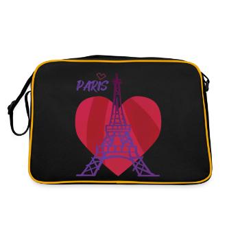 Eiffel Tower-Heart-Love-Keepsake-French Love - Retro Bag - black/gold - Back