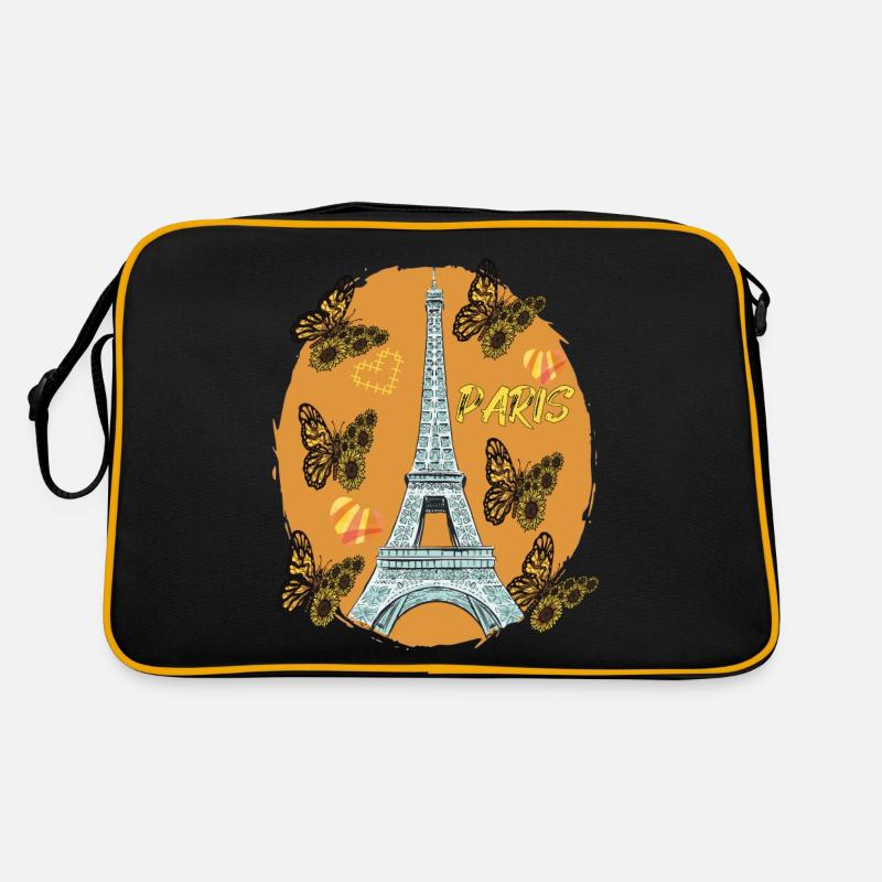 Love Paris Hearts Eiffel Tower Butterfly Frankr Retro Bag