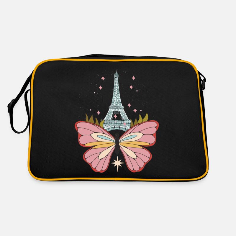 papillon tour Eiffel ciel étoiles j’aime Sac Retro