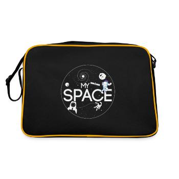 Mon univers spatial Astronaute Cosmonaute Galaxie Soleil - Sac Retro - noir/or - Dos