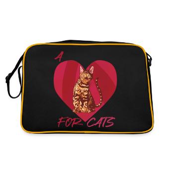 Chat Bengal avec cœur pour chats Chaton d’amour chat - Sac Retro - noir/or - Dos