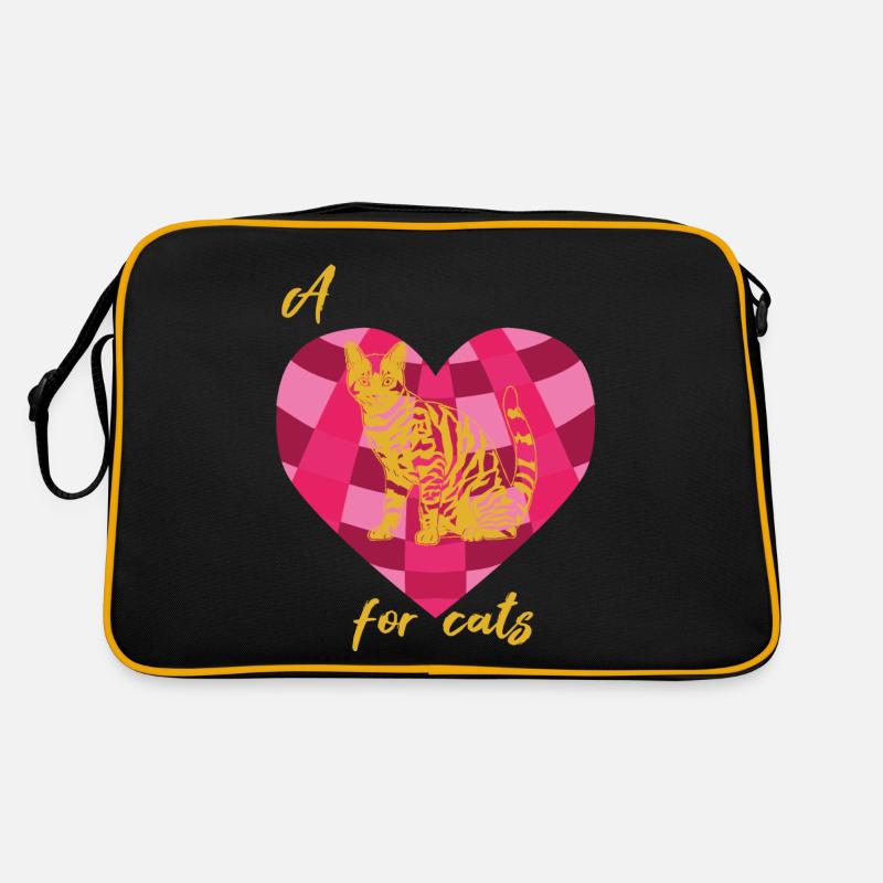 Bengal Cat Heart pour chats Chaton Chat Chat Sac Retro