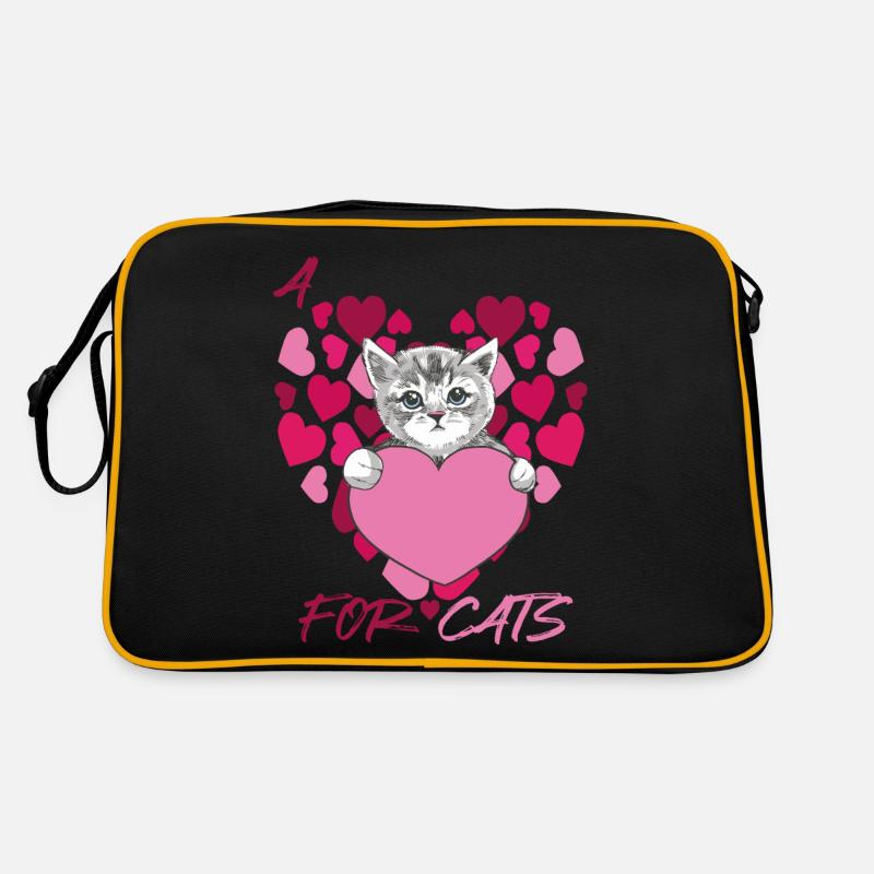 Cœurs pour chats Mignon chaton bébé avec cœur-Tom Sac Retro