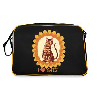 Tournesol Bengal Chat Amour Chats Chat et Chat - Sac Retro - noir/or - Dos