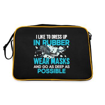 Scuba Diving Gift Underwater Scuba Diver - Retro Bag - black/gold - Back