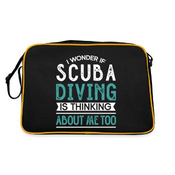 Scuba Diving Gift Underwater Scuba Diver - Retro Bag - black/gold - Back