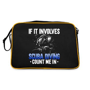 Scuba Diving Gift Underwater Scuba Diver - Retro Bag - black/gold - Back
